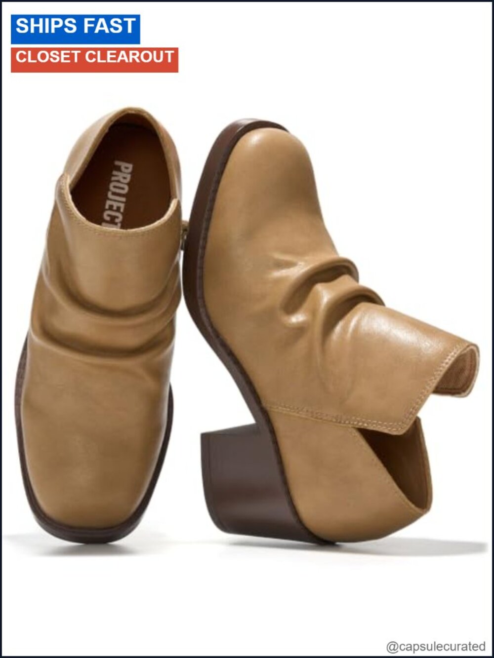 Genuine Leather Slouchy Ankle Boots Block Heeled Women Comfortable